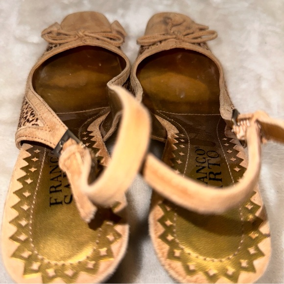 Vintage Franco Sarto Suede & Cow Hair Leopard Kitten Heels Size 6.5 - Picture 11 of 14